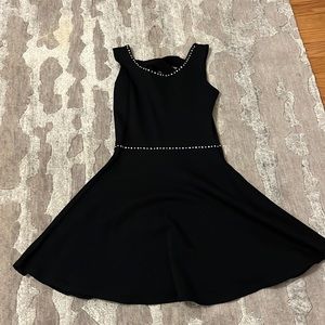 Elegant Girls black dress with sparkly rhinestones & flat metal sequins accents